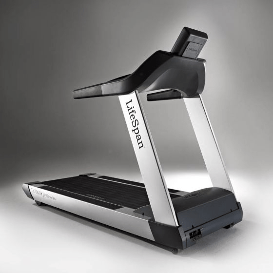 lifespan treadmill with lifespan logo and grey background
